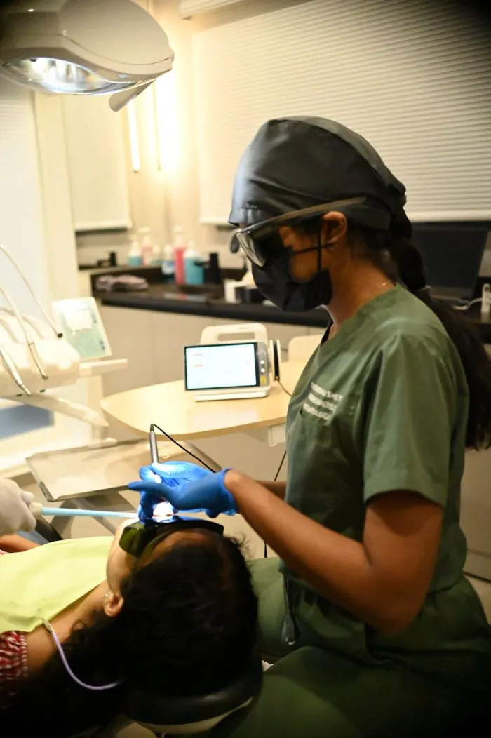 Dentist treating a patient at Beyond Dental clinic